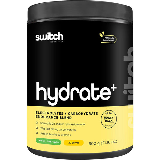 SWITCH NUTRITION Hydrate+ Electrolytes & Carbohydrate Lemon Lime 600g - Cutprice Online