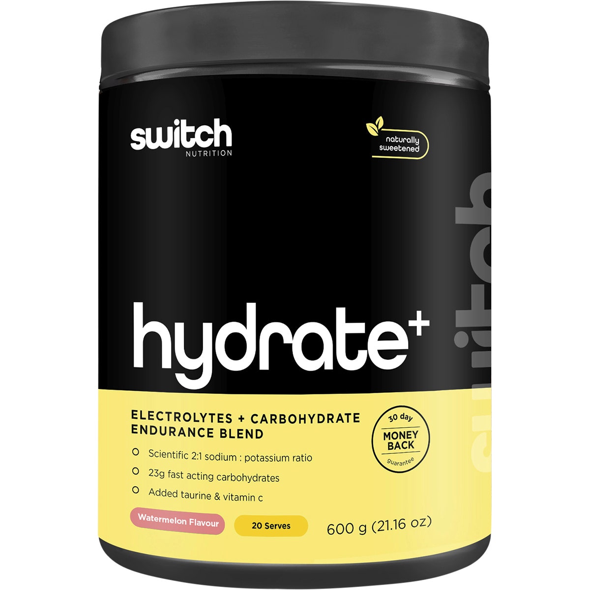 SWITCH NUTRITION Hydrate+ Electrolytes & Carbohydrate Kiwi Watermelon 600g - Cutprice Online