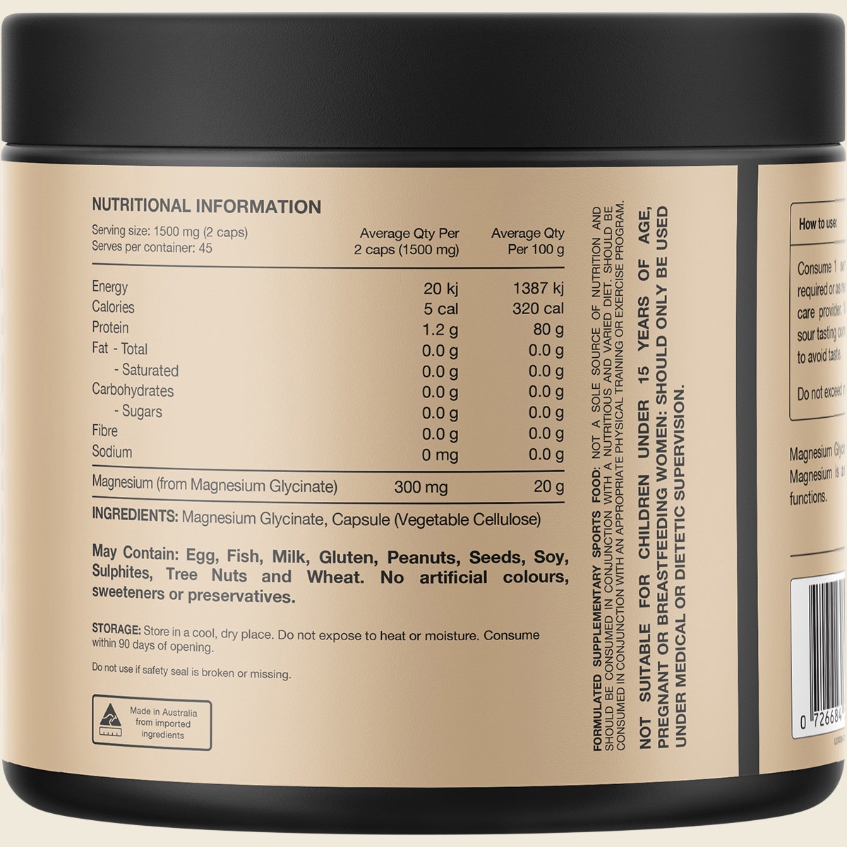 Switch Nutrition Mag Gly 100% Pure Magnesium Glycinate 90 Caps