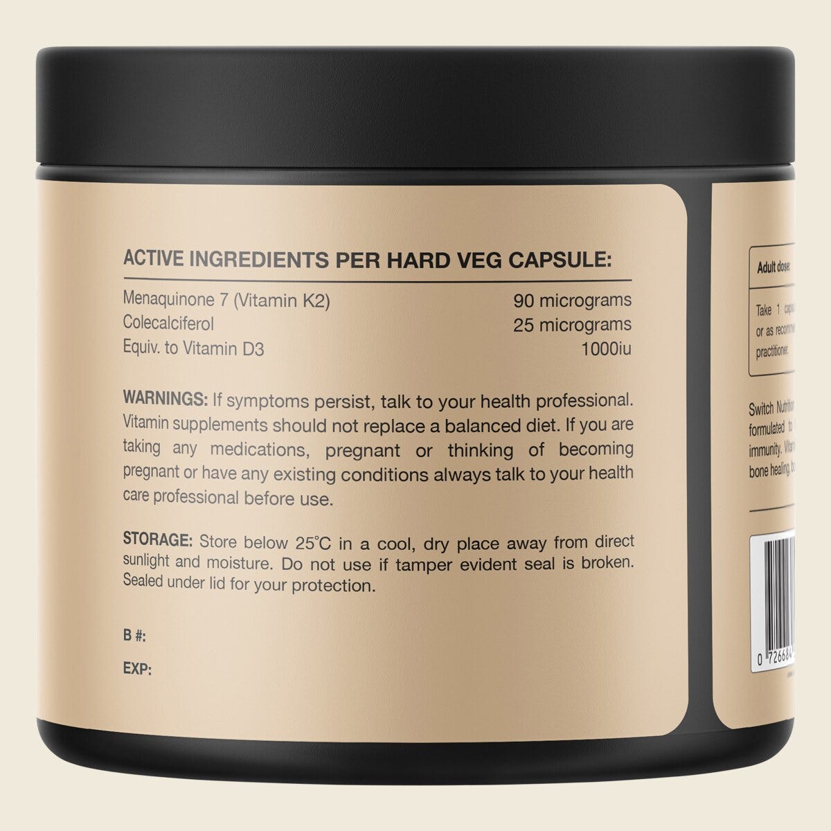 Switch Nutrition Vitamin D3 + K2 60 Caps - Cutprice Online