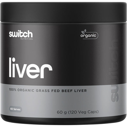 Switch Nutrition Beef Liver 100% Organic Grass Fed 120 Caps - Cutprice Online