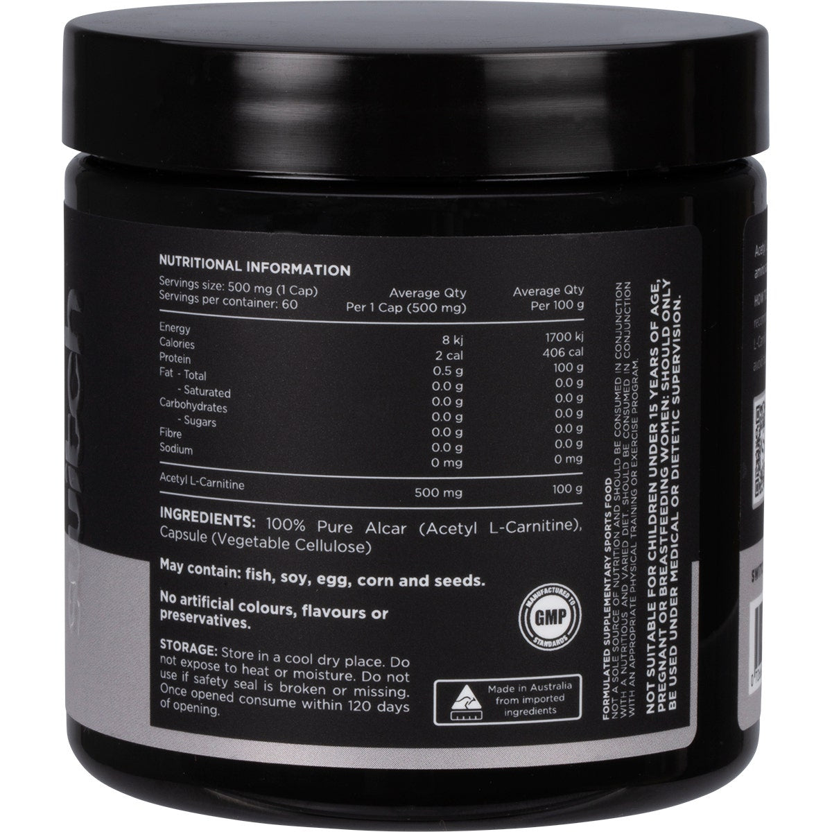 Switch Nutrition Alcar 100% Pure Acetyl L-carnitine 60 Caps - Cutprice Online