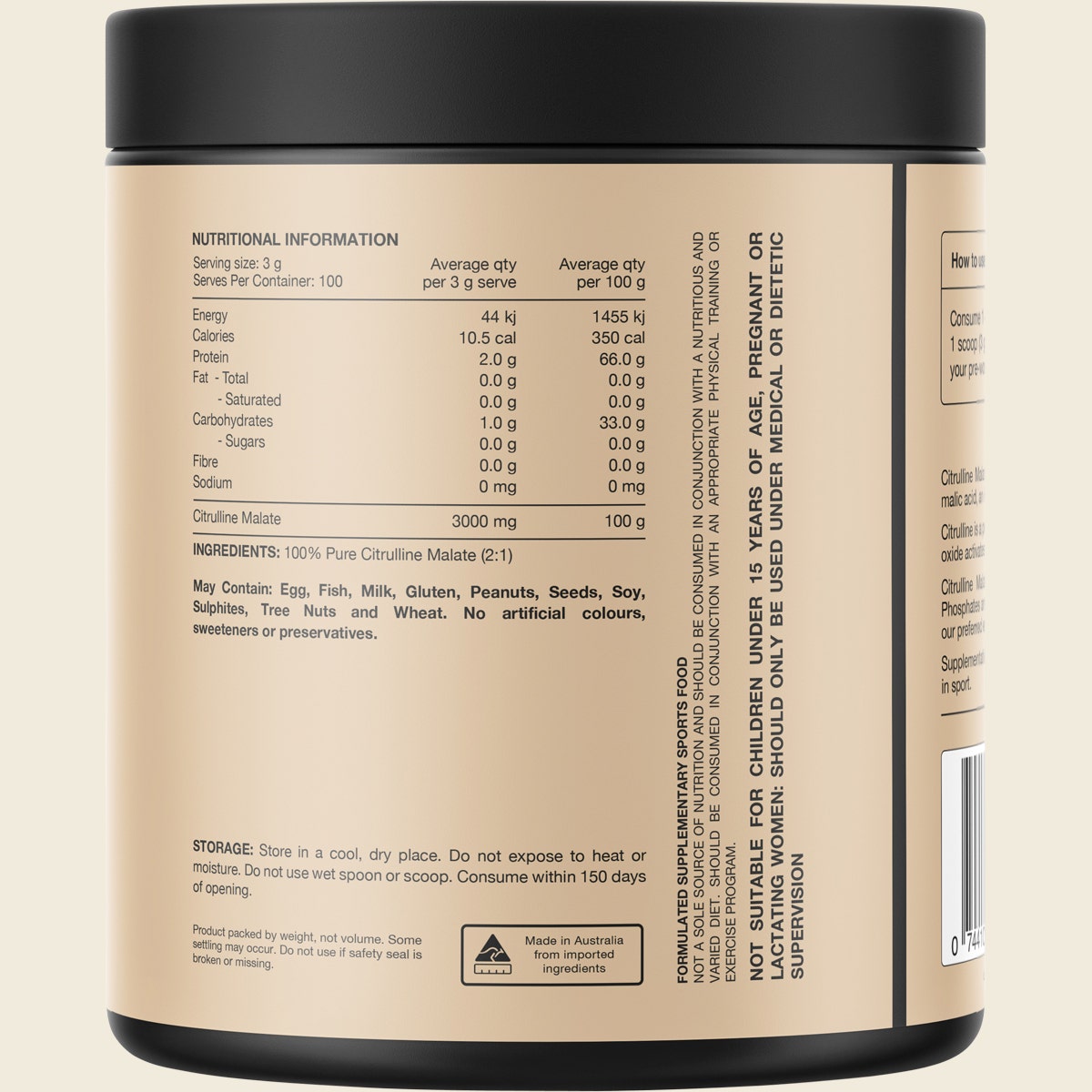 Switch Nutrition Citrulline 100% Pure Citrulline Unflavoured 300g - Cutprice Online
