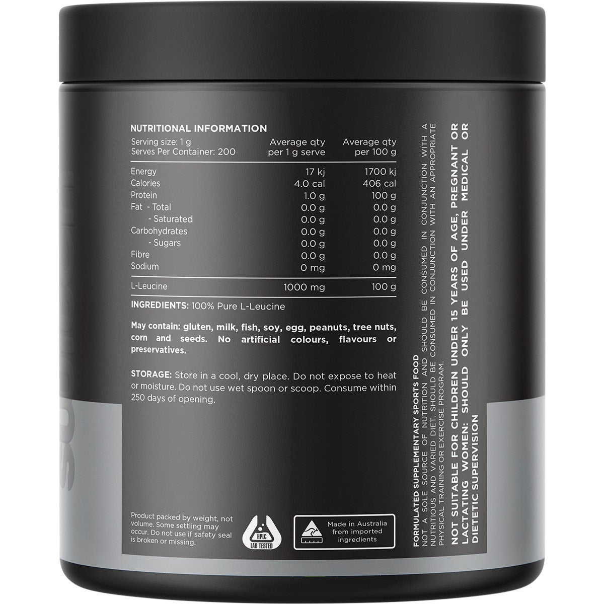Switch Nutrition Leucine 100% Pure L-leucine Unflavoured 200g - Cutprice Online