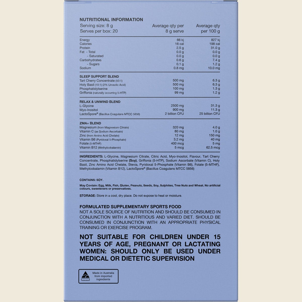 Switch Nutrition Sleep Magnesium Sachets Strawberry Pineapple 20x8g