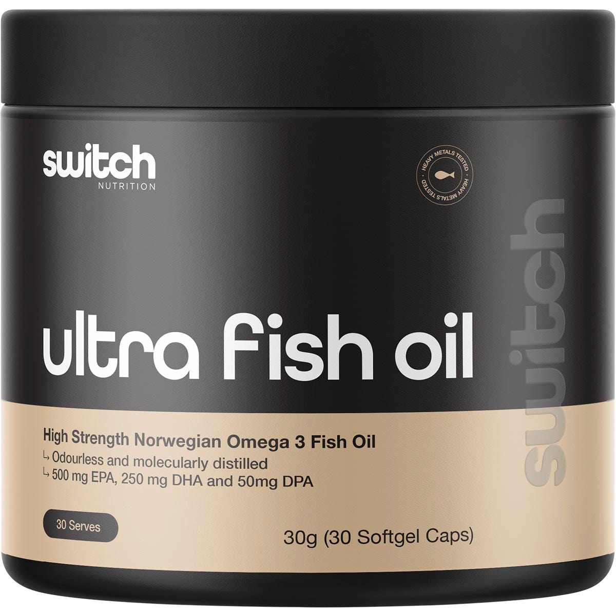 Switch Nutrition Ultra Fish Oil High Strength Norwegian Omega 3 30 Caps - Cutprice Online