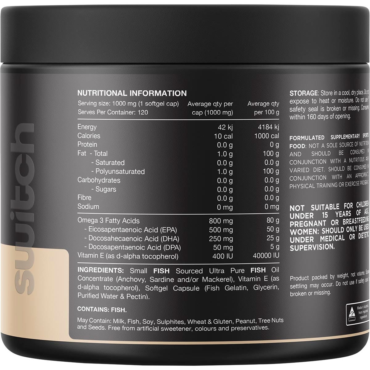 Switch Nutrition Ultra Fish Oil High Strength Norwegian Omega 3 120 Caps - Cutprice Online