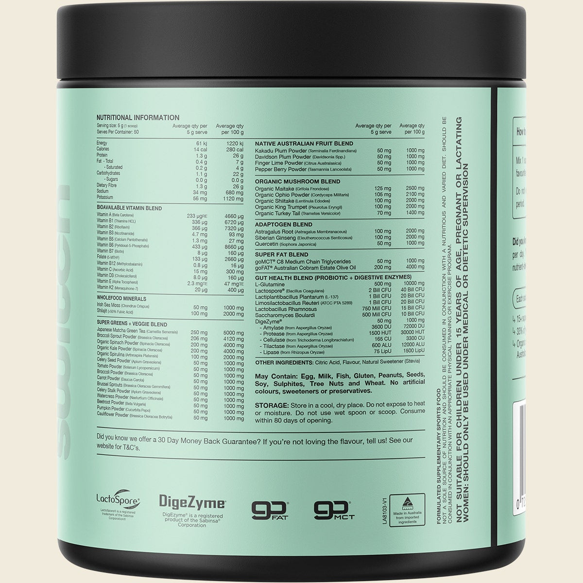 Switch Nutrition Greens Strawberry Kiwi 250g