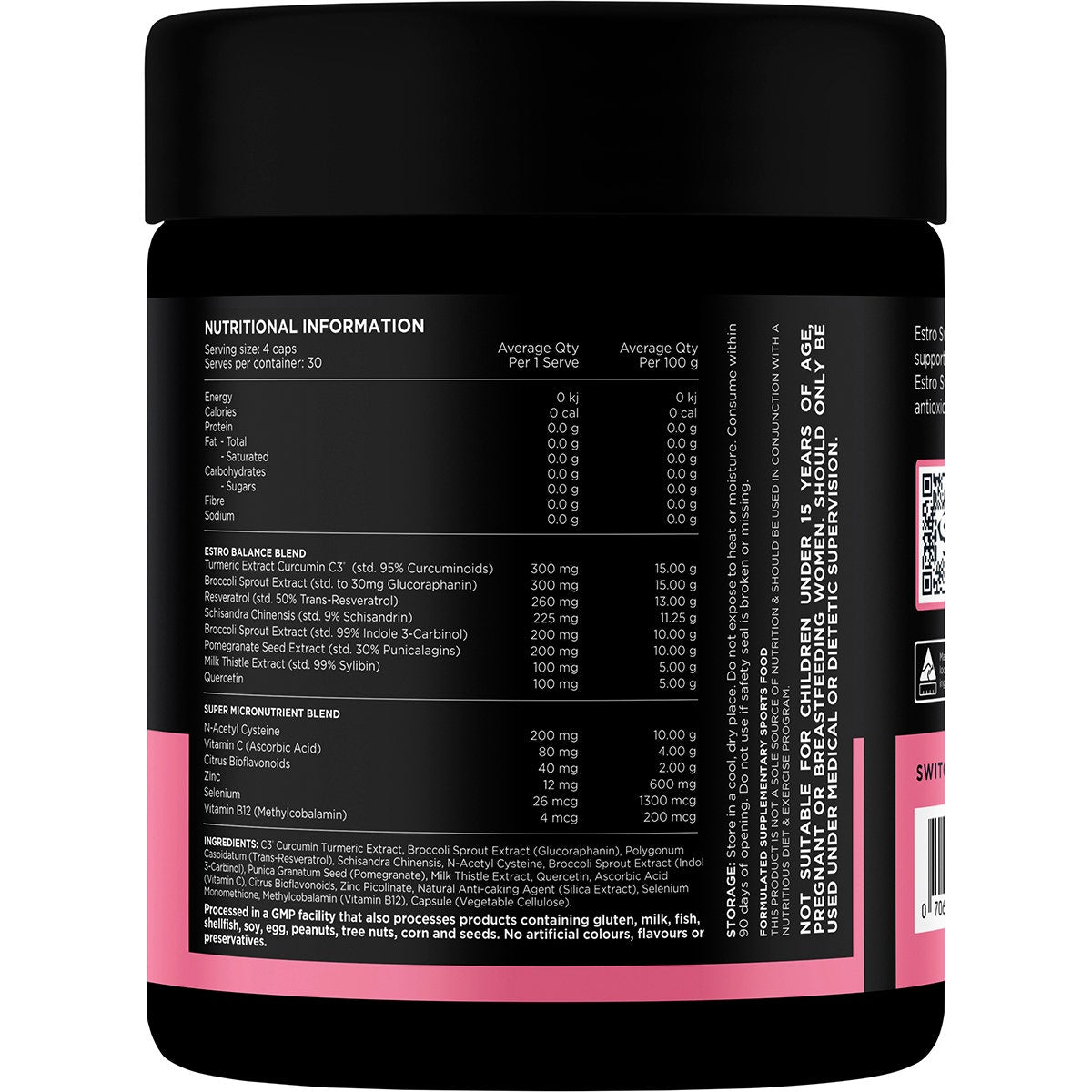 SWITCH NUTRITION Estro Balance Formula 120 Caps Switch Nutrition