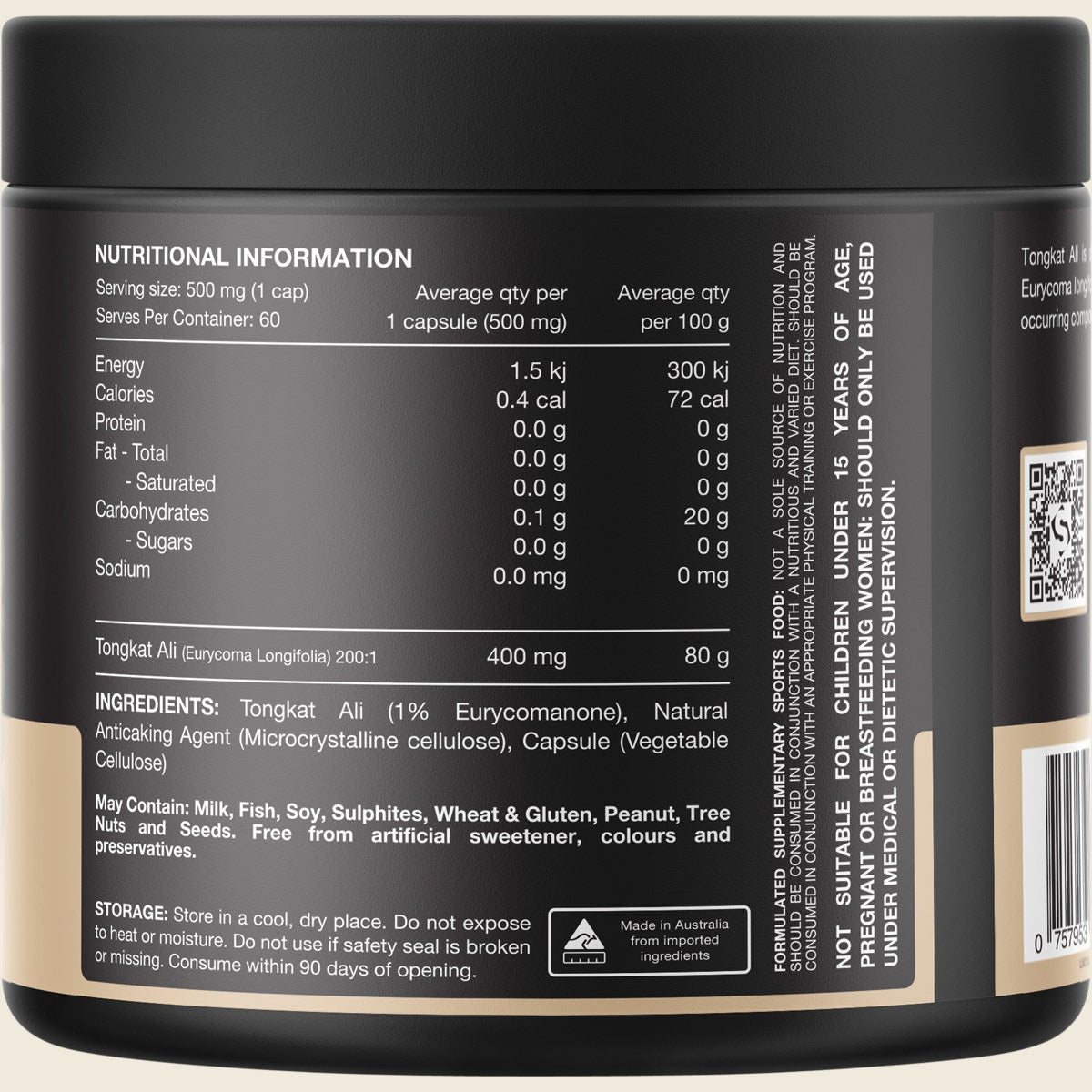 SWITCH NUTRITION Tongkat Ali 100% Pure Tongkat Ali 60 Caps - Cutprice Online
