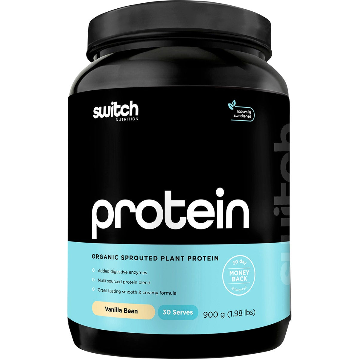 SWITCH NUTRITION Protein Organic Sprouted Plant Vanilla Bean 900g Switch Nutrition