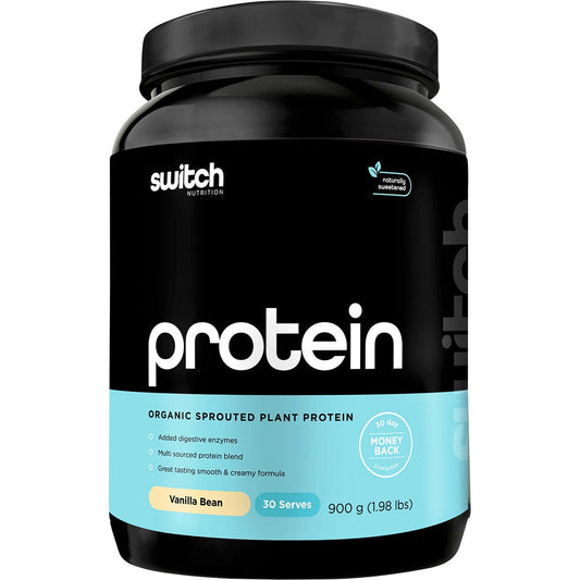 SWITCH NUTRITION Protein Organic Sprouted Plant Vanilla Bean 900g Switch Nutrition