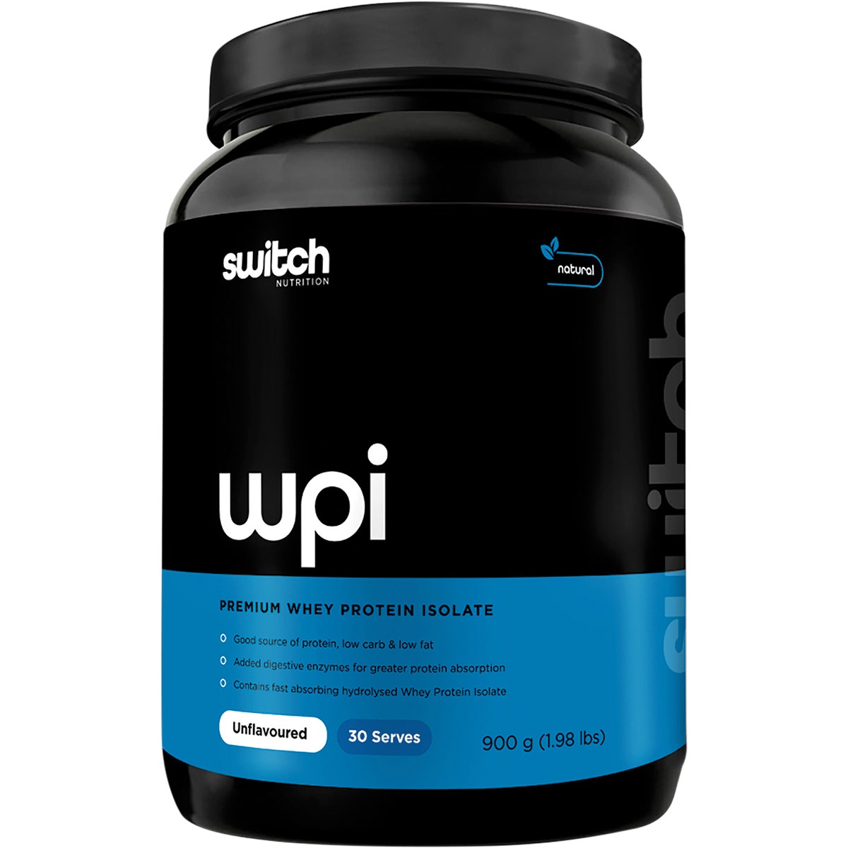 Switch Nutrition WPI Premium Whey Protein Isolate Unflavoured 900g - Cutprice Online