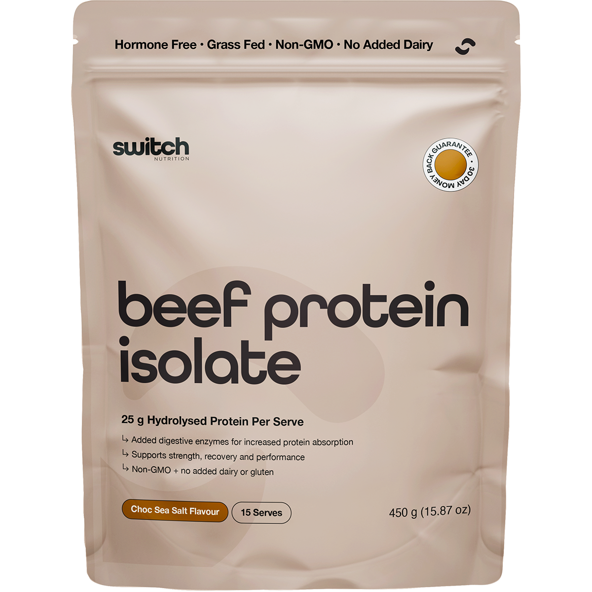 Switch Nutrition Beef Protein Isolate Chocolate Sea Salt 450g
