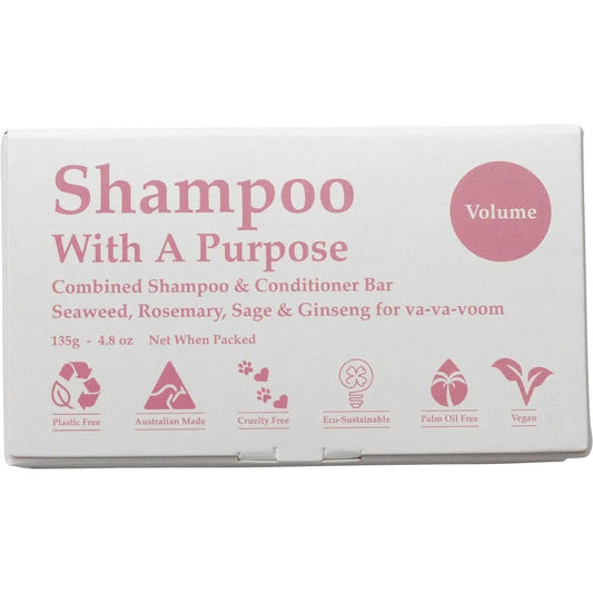SHAMPOO WITH A PURPOSE Shampoo & Conditioner Bar Volume 135g SHAMPOO WITH A PURPOSE