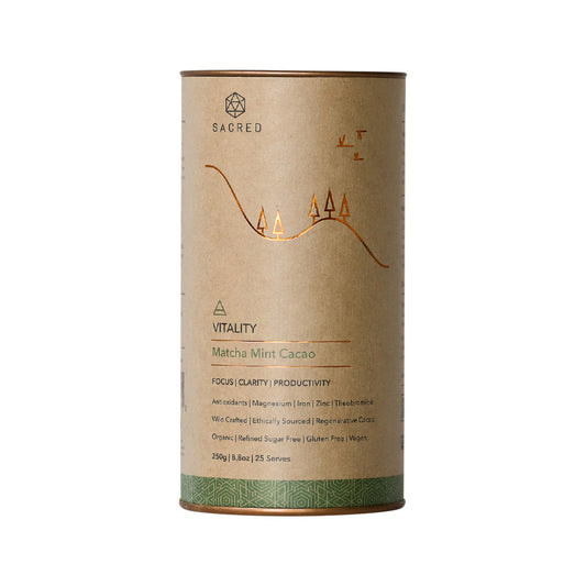 Sacred Taste Organic Drinking Cacao (Matcha Mint Cacao) Vitality 250g - Cutprice Online