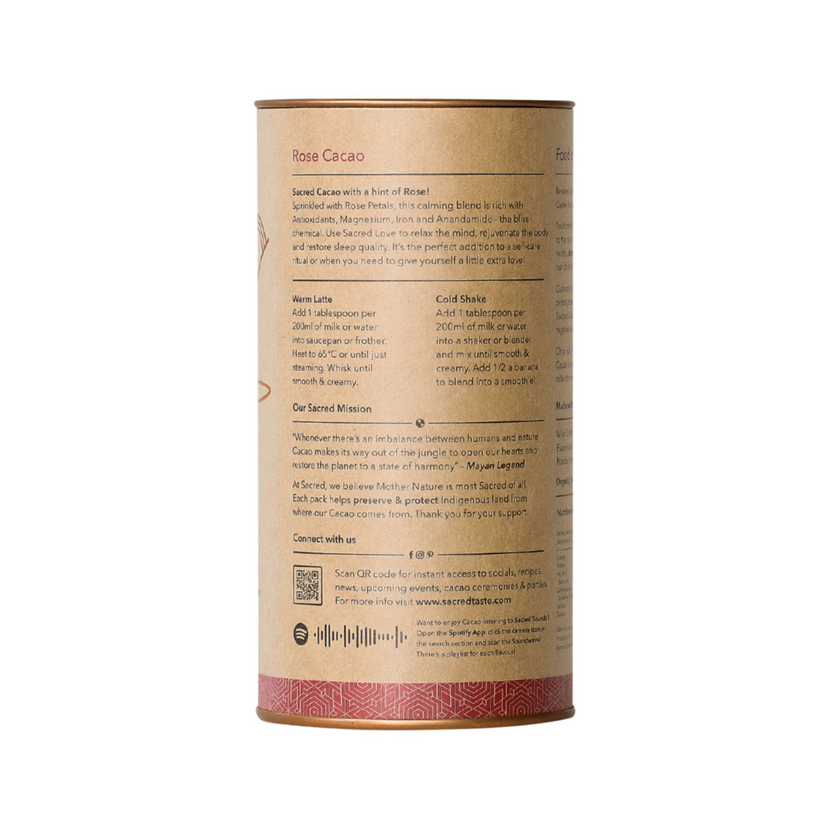 Sacred Taste Organic Drinking Cacao (Rose Cacao) Love 250g - Cutprice Online