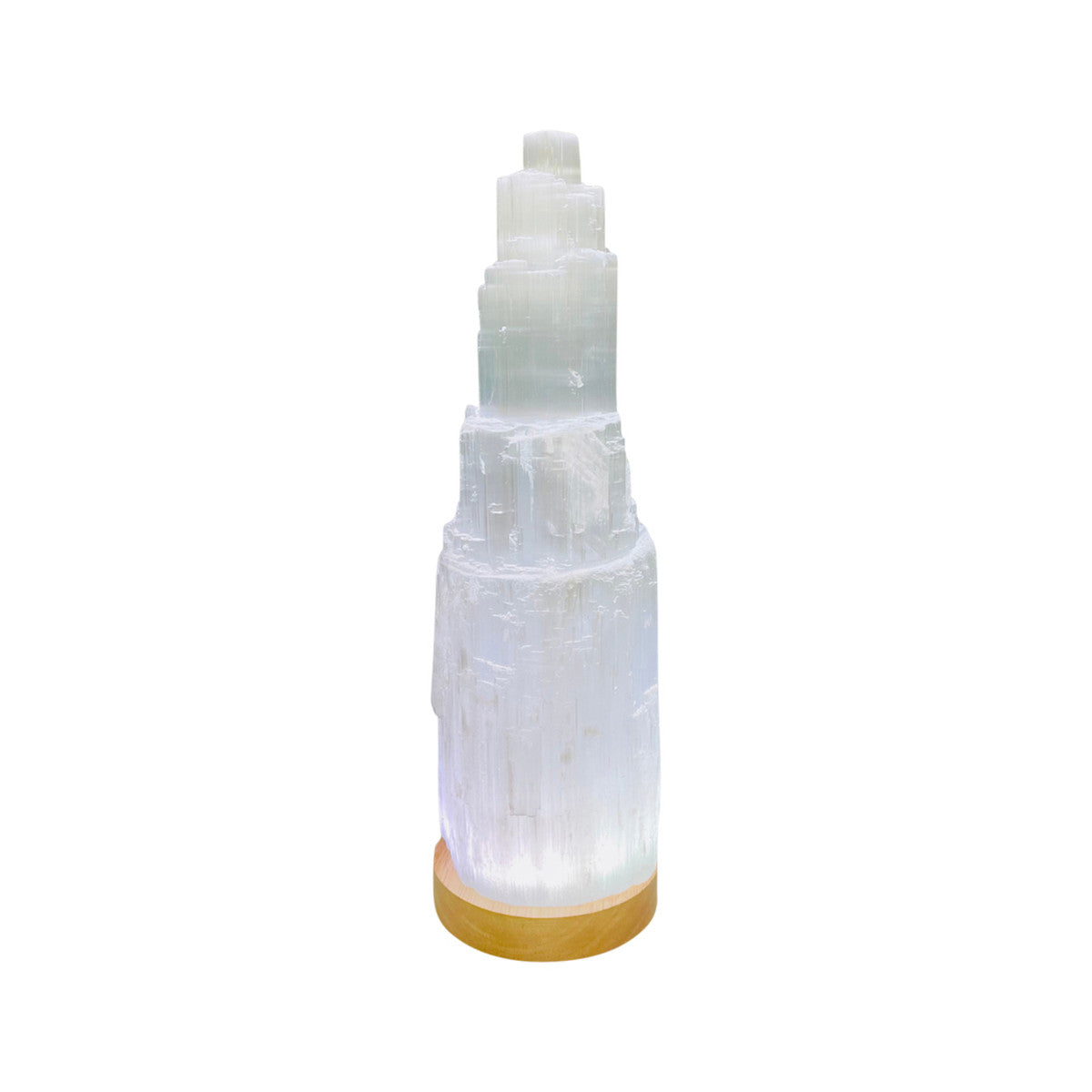 SaltCo Selenite Lamp Cord LED White with Wooden Base (for small selenite lamp only) - Cutprice Online