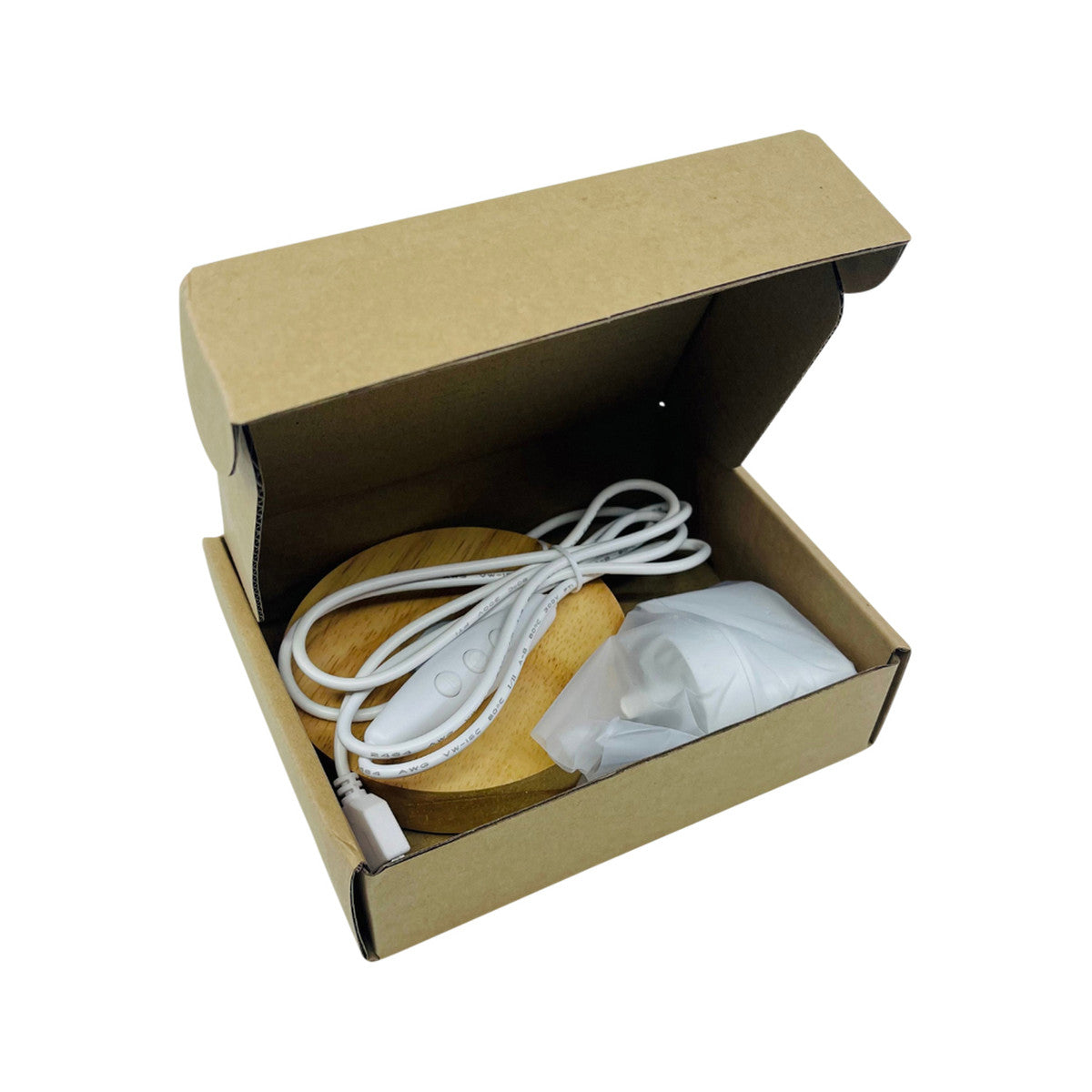 SaltCo Selenite Lamp Cord LED White with Wooden Base (for small selenite lamp only) - Cutprice Online