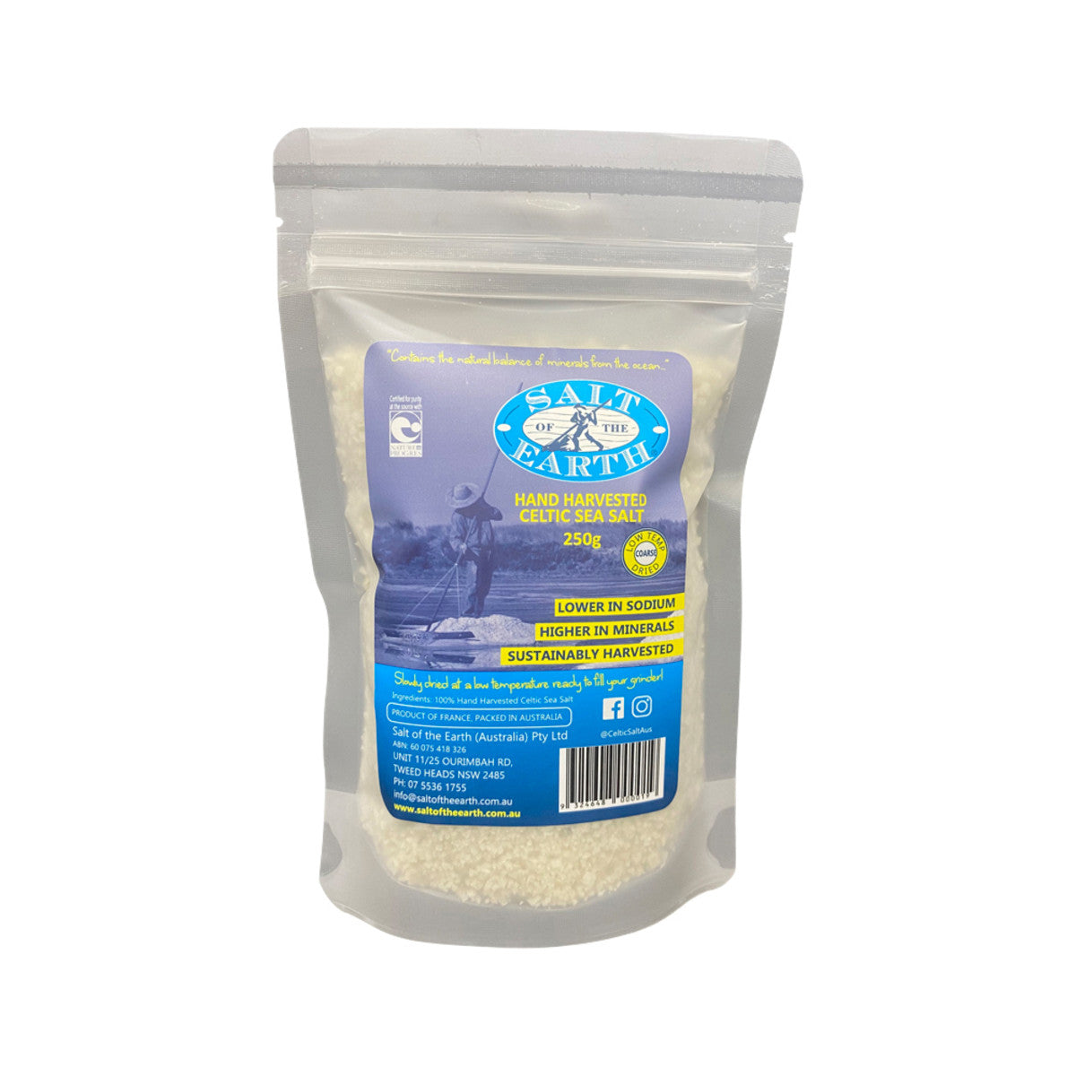 Salt Of The Earth Hand Harvested Celtic Sea Salt Pre-Dried Coarse 250g - Cutprice Online