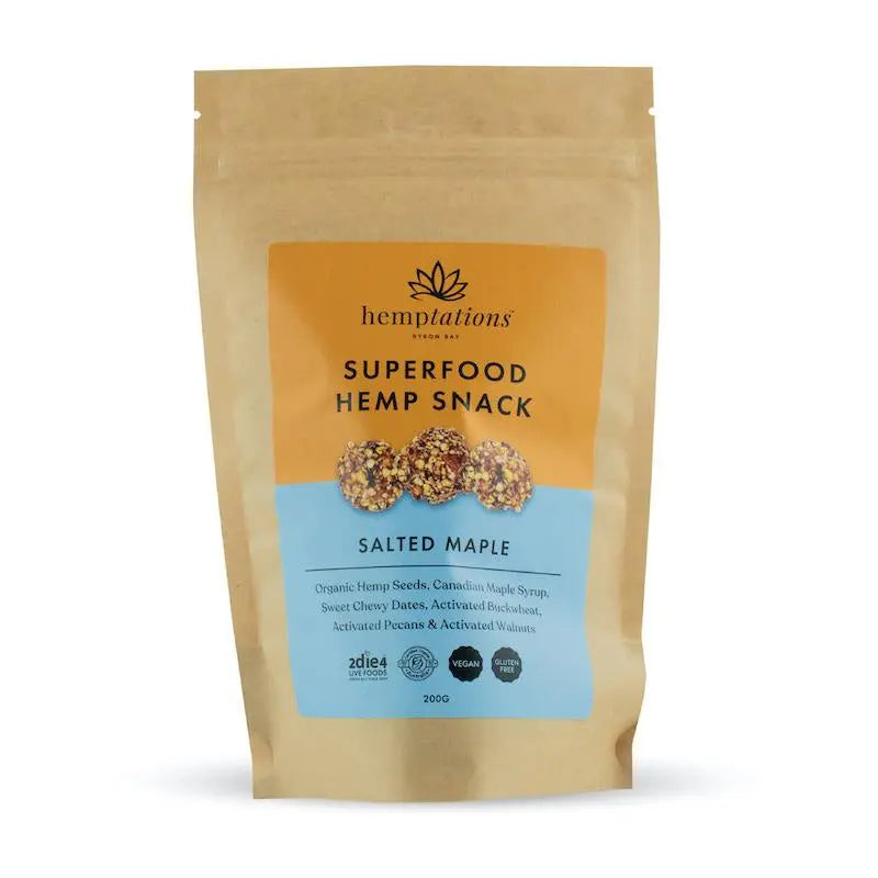 2die4 Live Foods Hemptations - Superfood Hemp Snack Salted Maple 200g 2DIE4 LIVE FOODS