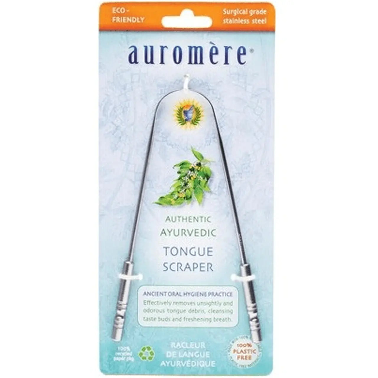 Auromere Ayurvedic Tongue Scraper Surgical Grade Stainless Steel 1 AUROMERE