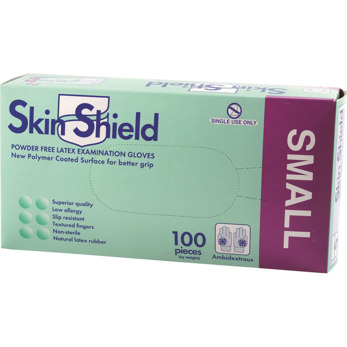 Skin Shield Latex Gloves Powder Free Small x 100 Pack - Cutprice Online