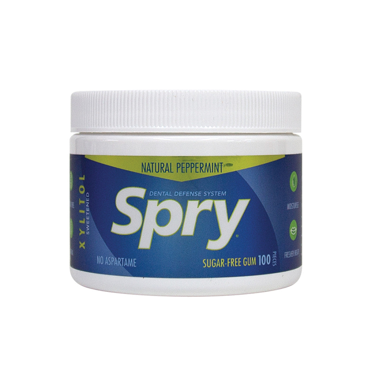 Spry Xylitol Sweetened Sugar-Free Chewing Gum Peppermint Tub x 100 Pieces - Cutprice Online