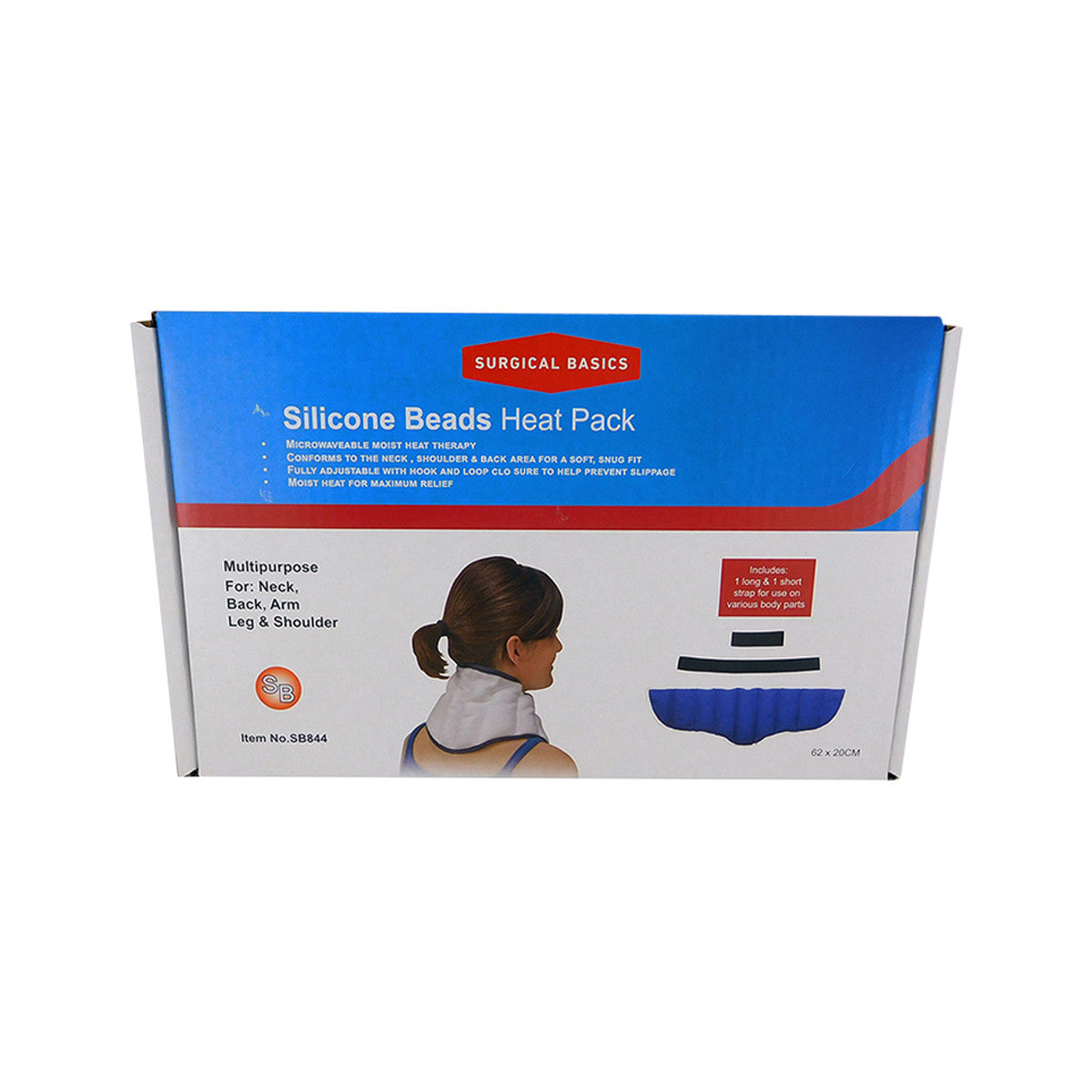 Surgical Basics Heat Pack Silicon Beads 60x16cm Multi Purpose with Hook & Loop Closure - Cutprice Online