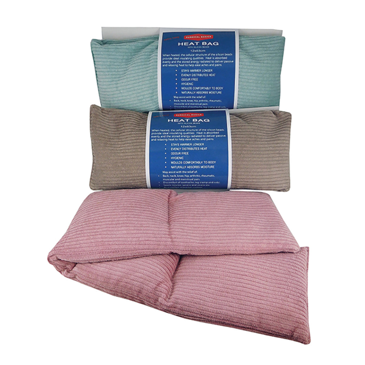 Surgical Basics Heat Pack Silicon Beads 63x12cm Corduroy Long (various colours) - Cutprice Online
