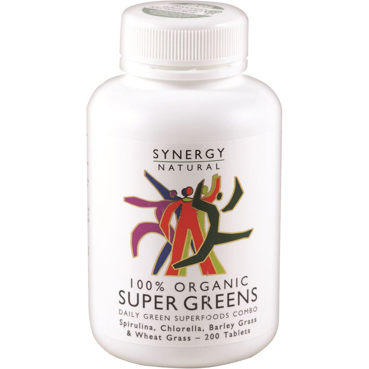 Synergy Natural Organic Super Greens (Spirulina, Chlorella, Barley Grass & Wheat Grass) 200t - Cutprice Online