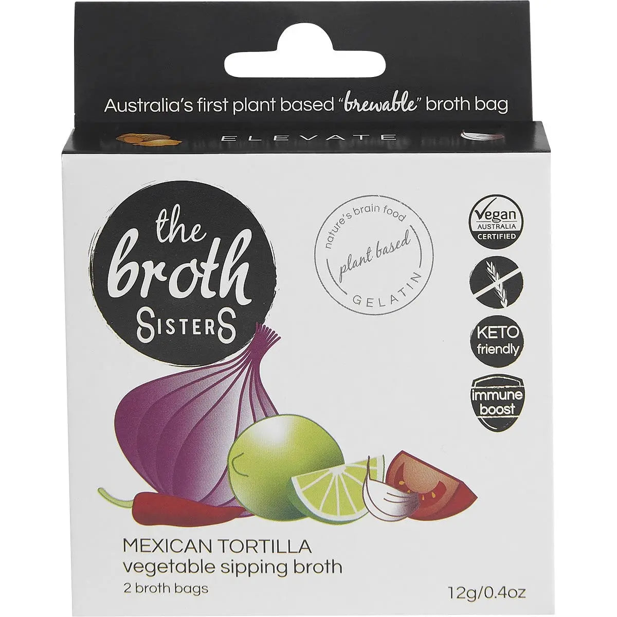 THE BROTH SISTERS Vegetable Sipping Broth Bags Mexican Tortilla 2 THE BROTH SISTERS