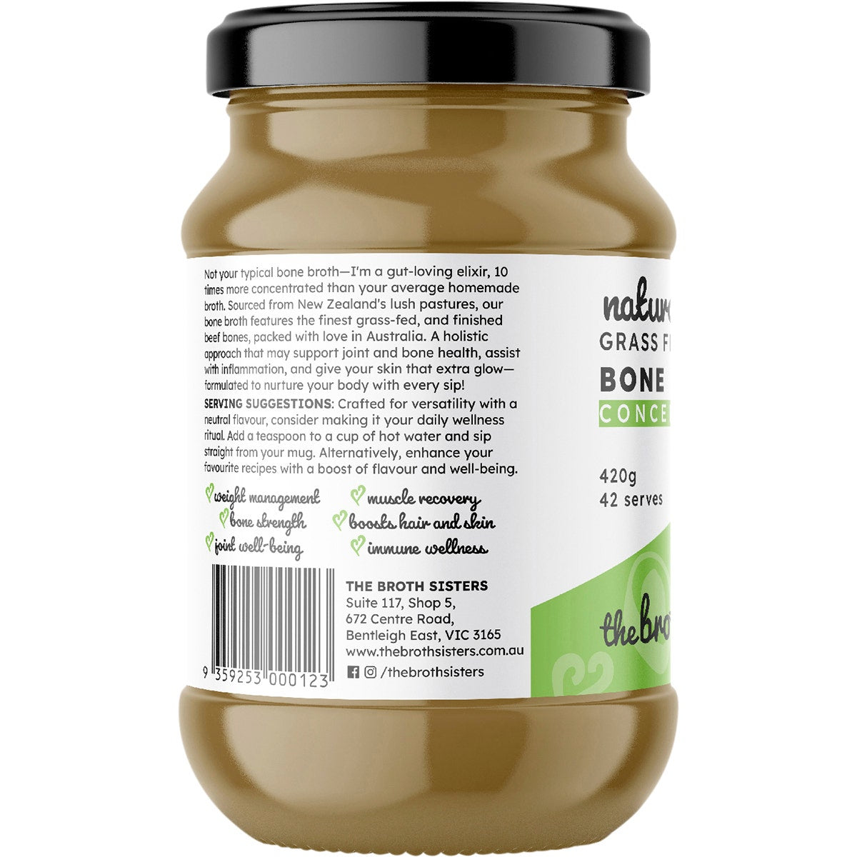 The Broth Sisters Beef Bone Broth Concentrate Natural 420g - Cutprice Online