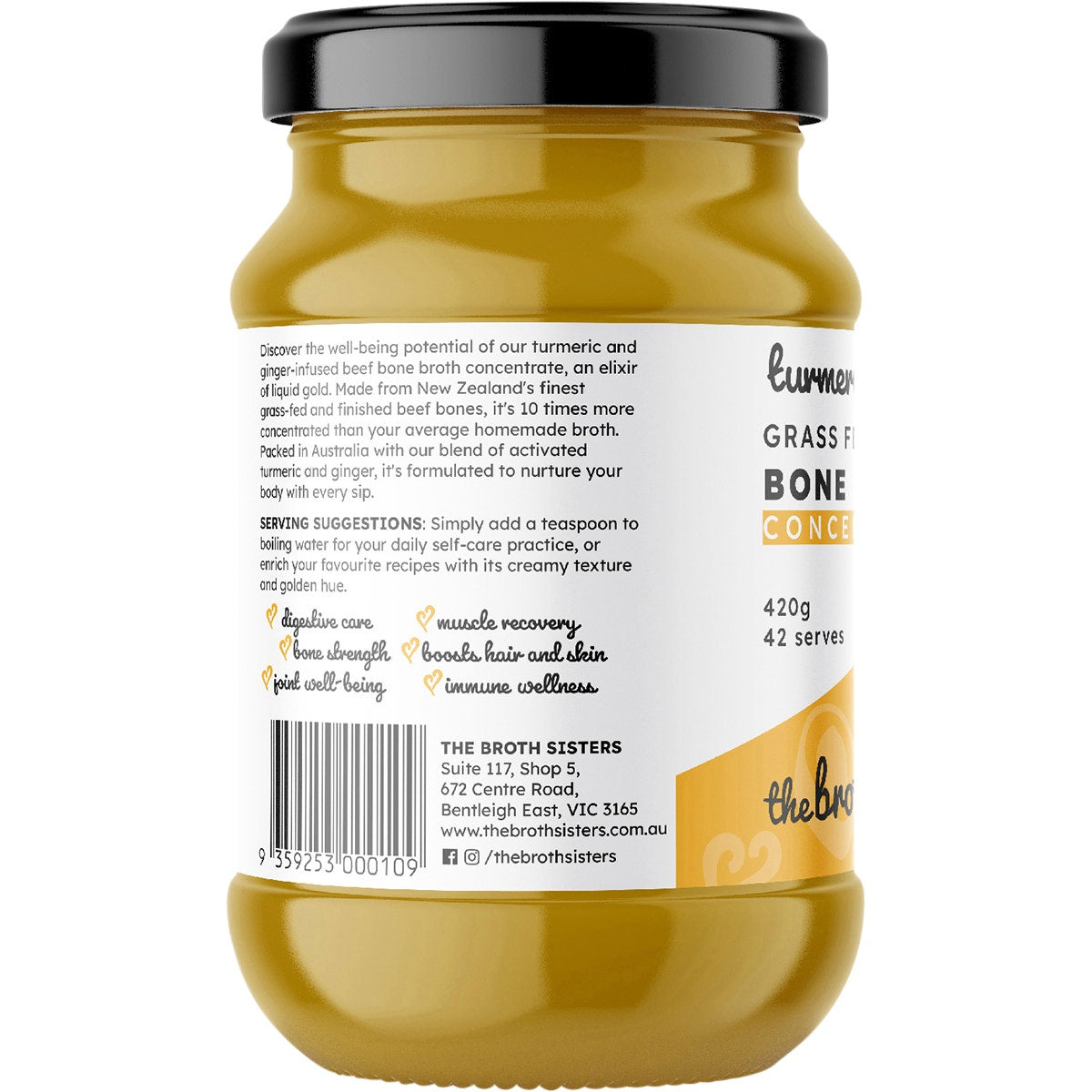 The Broth Sisters Beef Bone Broth Concentrate Turmeric & Ginger 420g - Cutprice Online