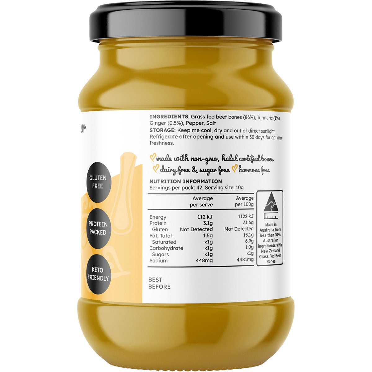 The Broth Sisters Beef Bone Broth Concentrate Turmeric & Ginger 420g - Cutprice Online
