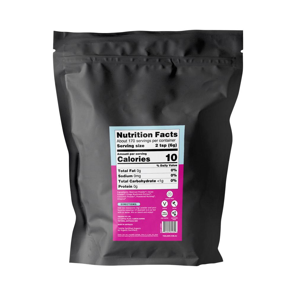 Teelixir Organic Mushroom Beet Latte (Starring Chaga And Cacao) 1000G - Cutprice Online