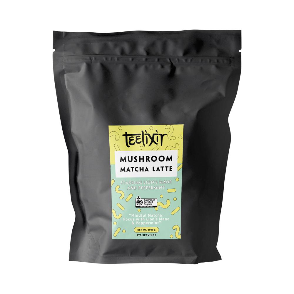 Teelixir Organic Mushroom Matcha Latte (Starring Lions Mane And Peppermint) 1000G - Cutprice Online