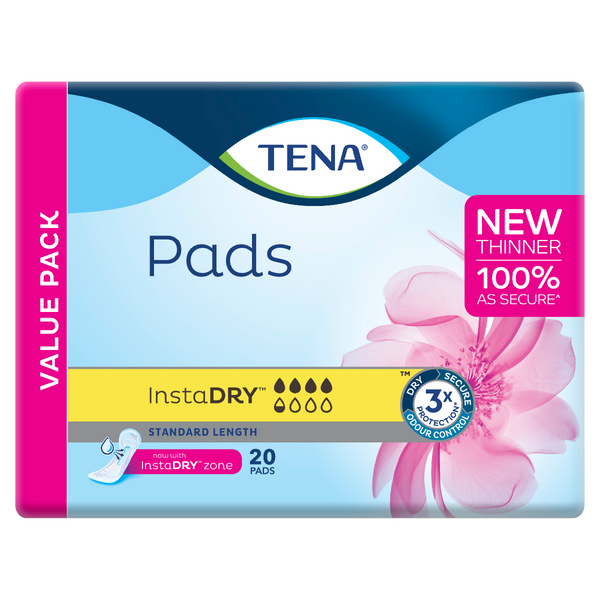 TENA PAD INSTADRY STANDARD LENGTH 20PK - Cutprice Online
