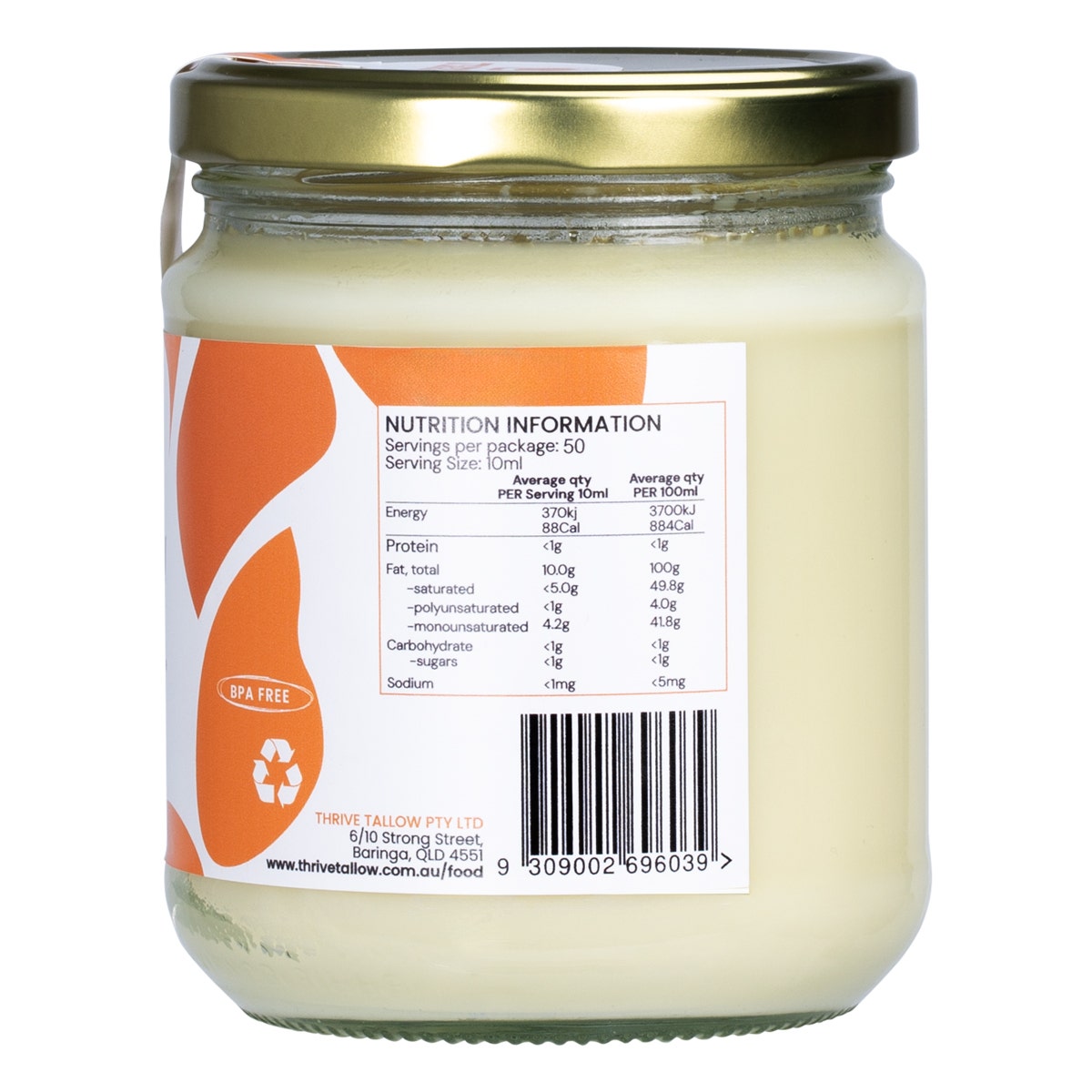 Thrive Tallow 100% Grass Fed Tallow 500ml - Cutprice Online