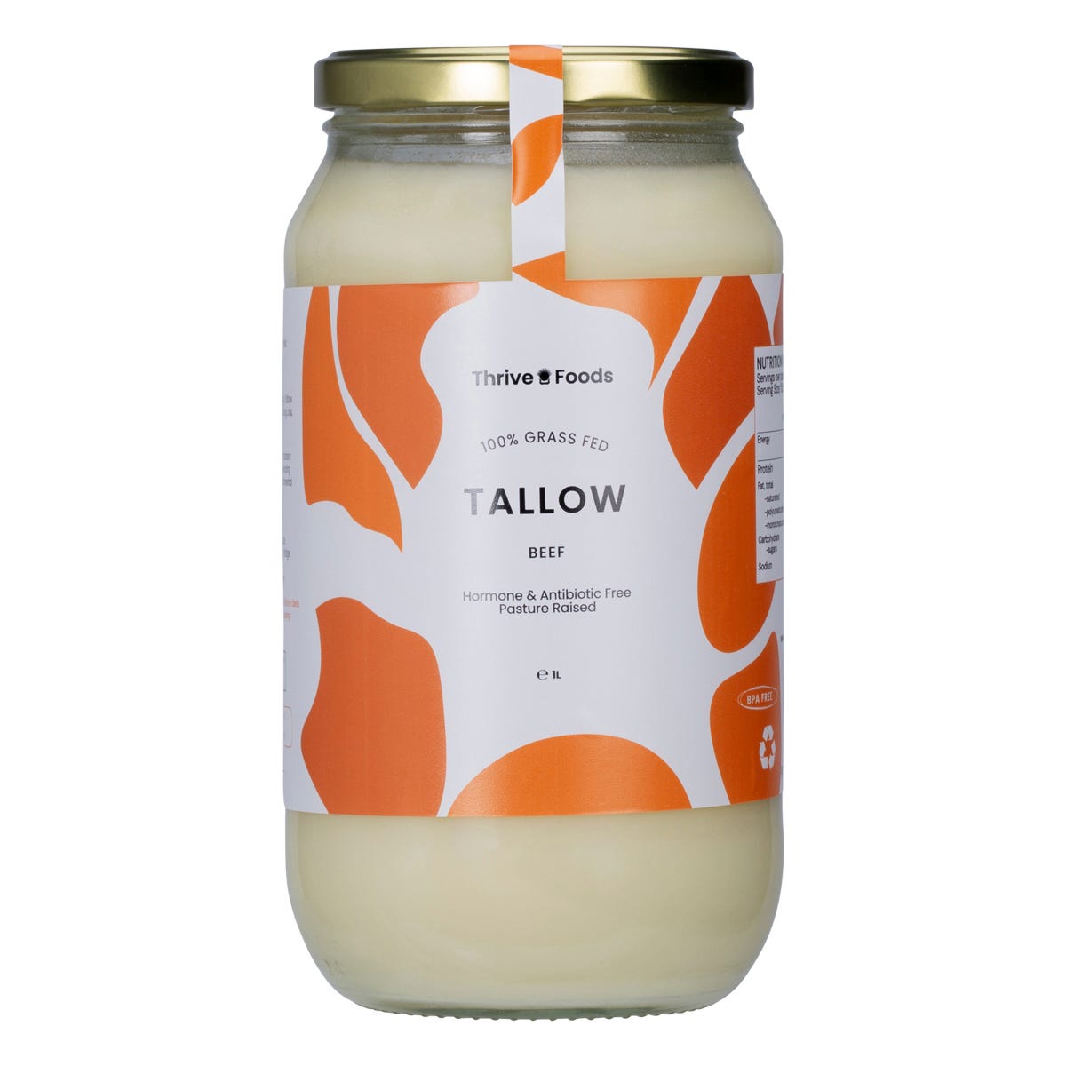 Thrive Tallow 100% Grass Fed Tallow 1L