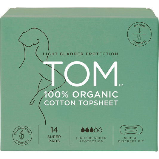 Tom Organic Pads Light Bladder Protection Super 14pk - Cutprice Online