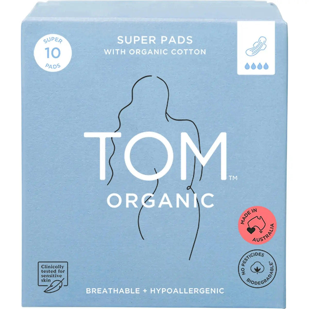 TOM ORGANIC Pads Super 10PK TOM ORGANIC