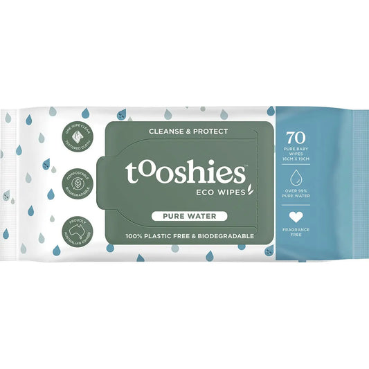 TOOSHIES BY TOM Pure Baby Wipes 99% Pure Water 70 TOOSHIES BY TOM