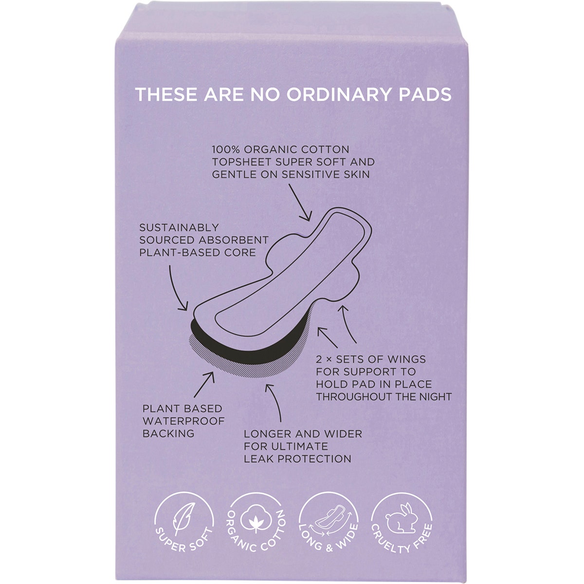 Tom Organic Pads Ultra Thin Overnight 8pk - Cutprice Online