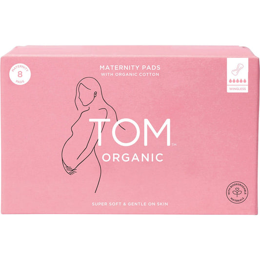 Tom Organic Maternity Pads Wingless 8pk - Cutprice Online