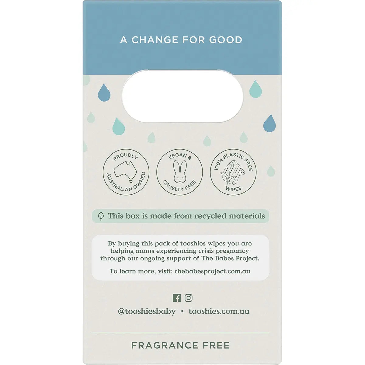 TOOSHIES BY TOM Pure Baby Wipes 99% Pure Water 70 TOOSHIES BY TOM