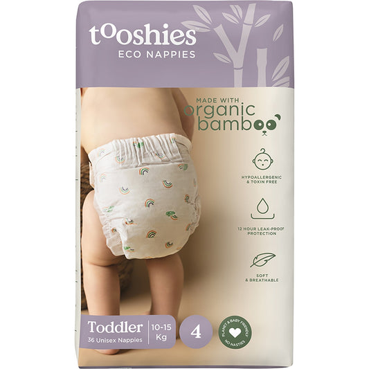 Tooshies Eco Nappies Size 4 Toddler 10-15kg 36pk - Cutprice Online