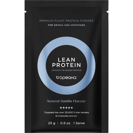 Tropeaka Lean Protein Vanilla Sachets 25g(Pack of 12) - Cutprice Online