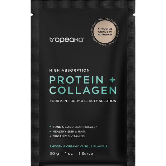Tropeaka Protein & Collagen Vanilla 30g(Pack of 12) - Cutprice Online