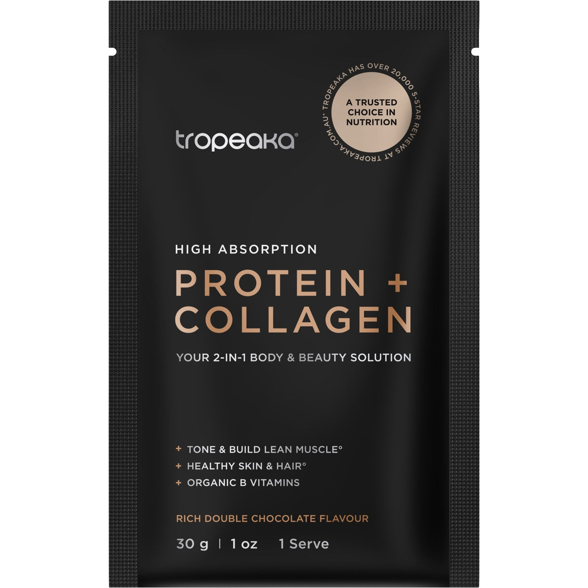 Tropeaka Protein & Collagen Rich Choc 30g(Pack of 12) - Cutprice Online